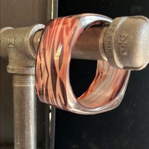Brown & Tan Animal Pattern Lucite Bangle